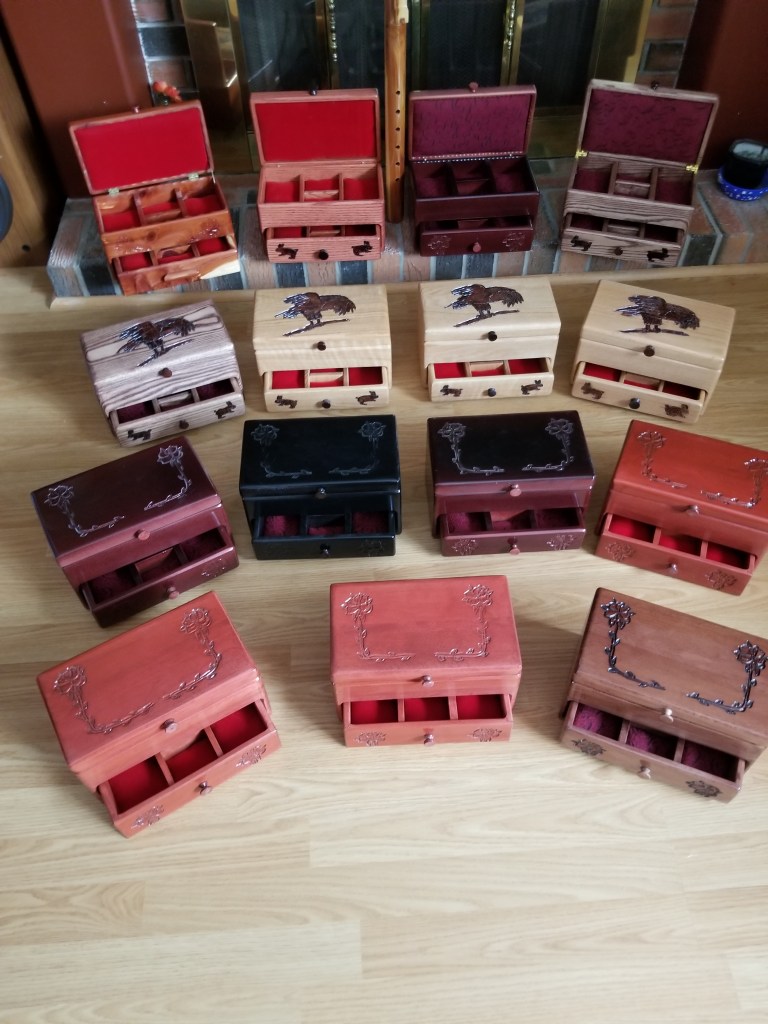 Solid Wood Carved Jewellery Boxes
